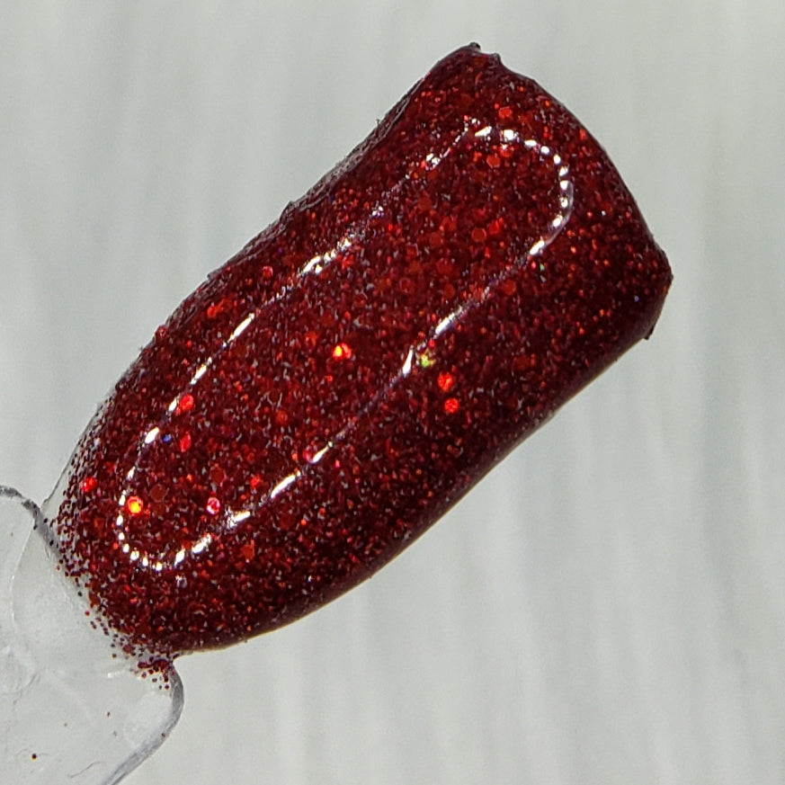 Forever Yours DP596 red shimmer with red  Glitter /// - Zebra Glitter & Nails Company, LLC